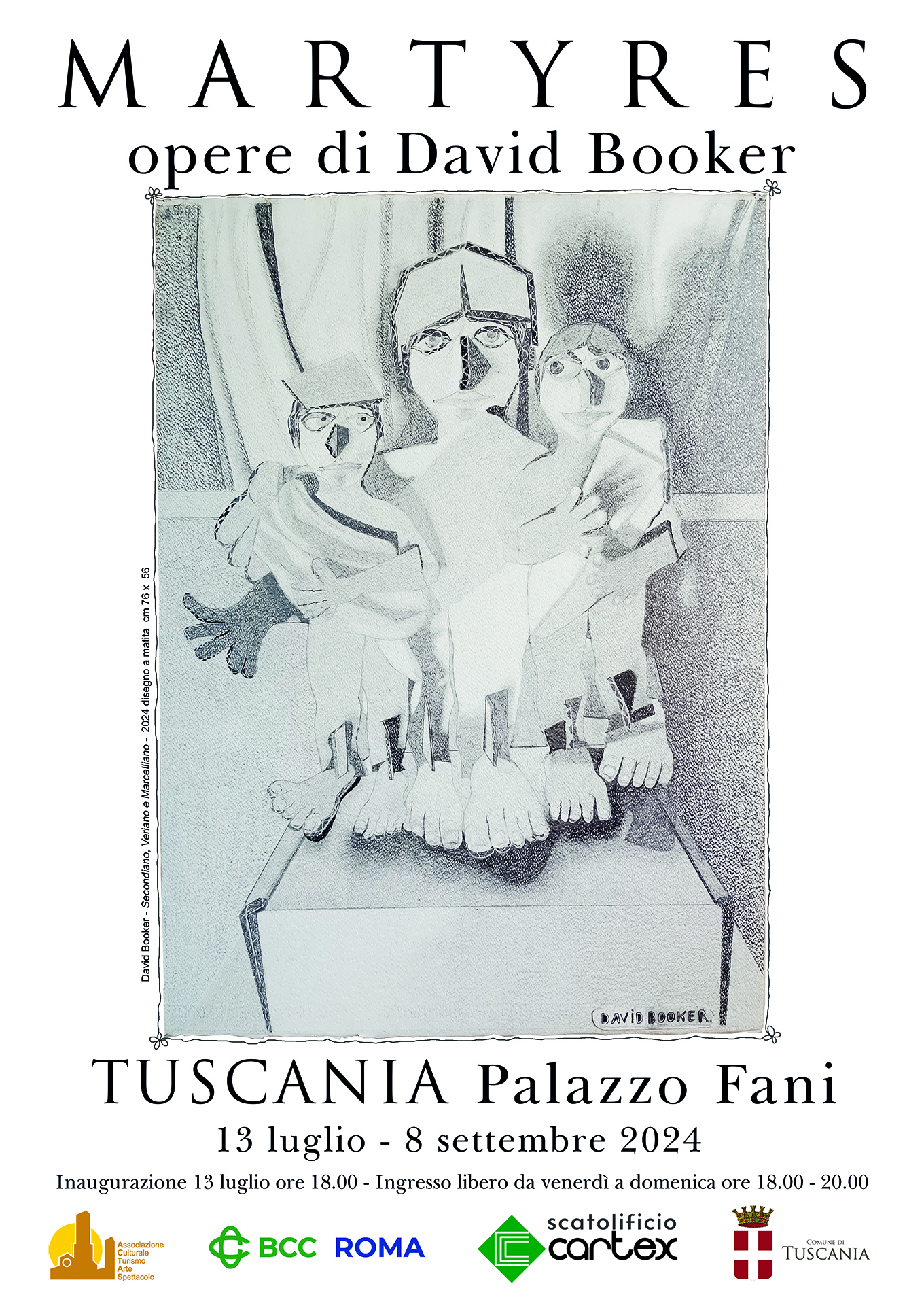 Poster della mostra a Tuscania dal 13 luglio all'8 settembre 2024